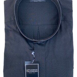 GIORGIO FERRARO Bandit Collar Shirt 65% Polyester/35% Cotton Design Italy